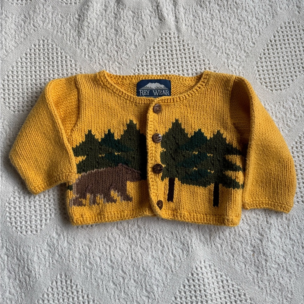 Rey Wear 100% Cotton Bear Cardigan 12 months